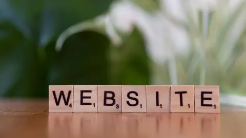 Drewniane kostki z napisem website
